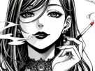femme-manga-cigarette