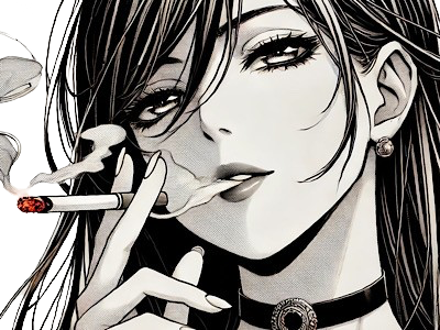 femme manga cigarette