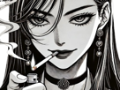 femme-manga-cigarette