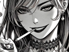 femme-manga-cigarette