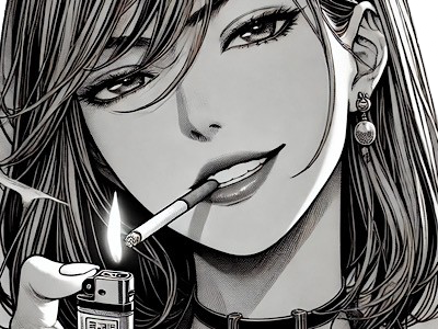 femme manga cigarette