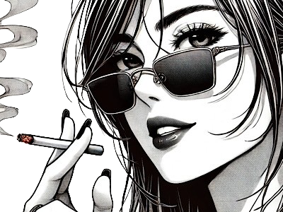 femme manga cigarette