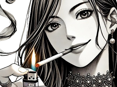 femme manga cigarette