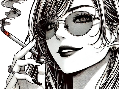 femme manga cigarette