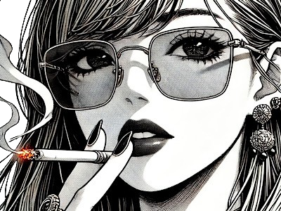 femme manga cigarette