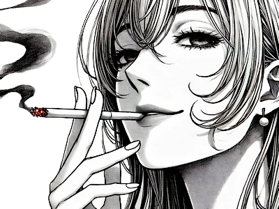 femme manga cigarette
