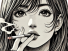 femme-manga-cigarette