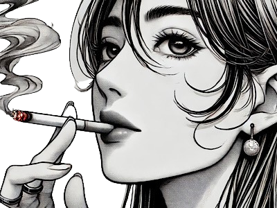femme manga cigarette
