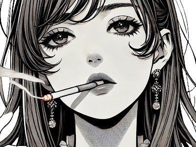 femme manga cigarette