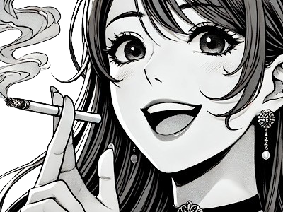 femme manga cigarette