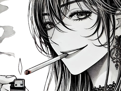 femme manga cigarette