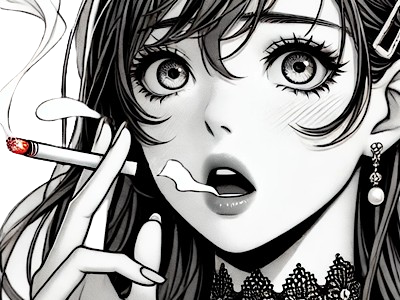femme manga cigarette