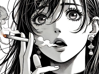 femme manga cigarette