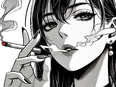 femme manga cigarette
