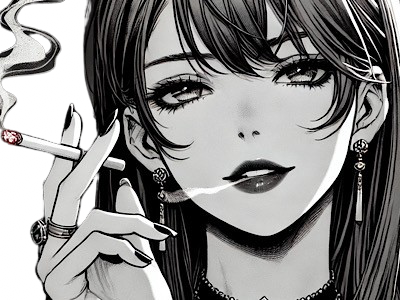 femme manga cigarette