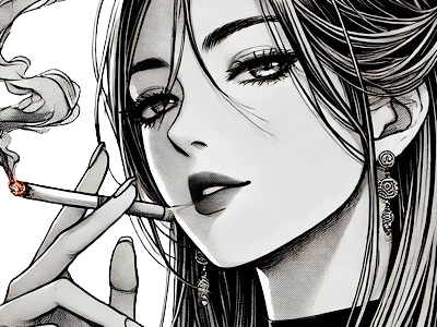 femme manga cigarette