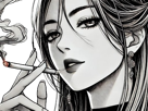 femme-manga-cigarette
