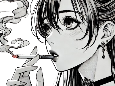 femme manga cigarette