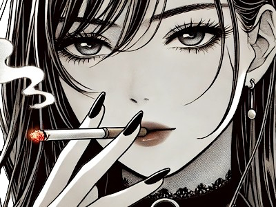 femme manga cigarette