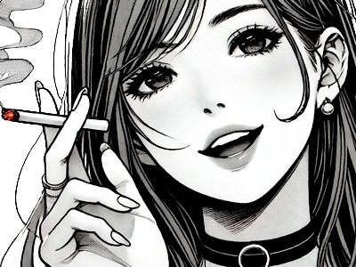 femme manga cigarette