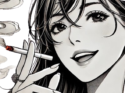 femme manga cigarette