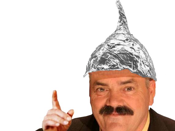risitas complot complotiste complotix chapeau papier alu aluminium tinfoil nous sachons verite doigt leve