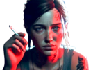 ellie-tlou-the-last-of-us-part-ii-fille-femme-regard-fixe-fume-cigarette-cool