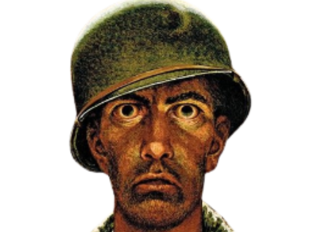 meme 1000 thousand yard stare regard vide terreur horreur trop forum guerre soldat