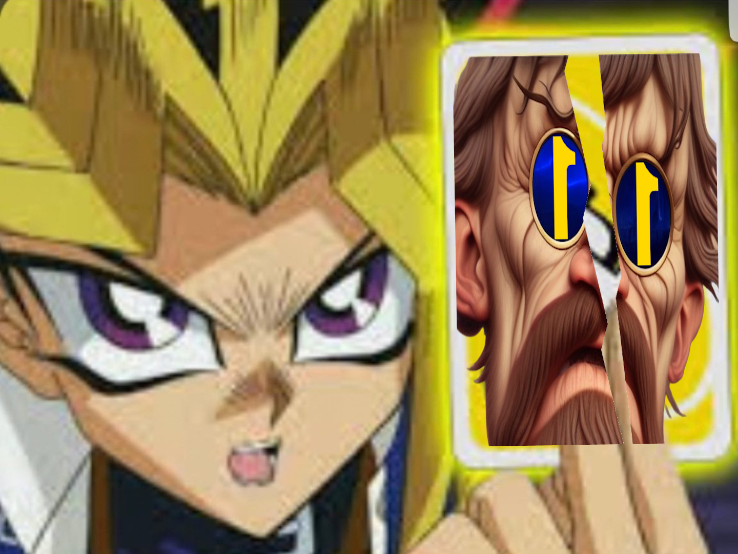 yugi yami muto yu-gi-oh manga anime pantomimes panto contre uno brise