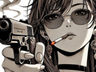 femme-manga-cigarette-arme