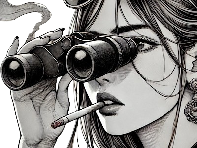 femme manga cigarette jumelle