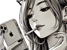 femme-manga-cigarette-iphone-telephone-smartphone