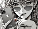 femme-manga-cigarette-iphone-smartphone