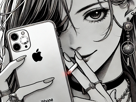 femme-manga-cigarette-iphone-smartphone