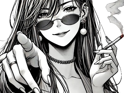 femme manga cigarette