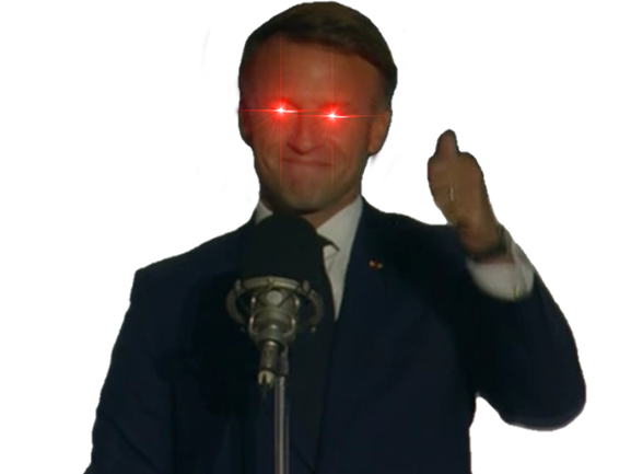 macron pouce sourire sataniste jo