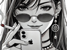 femme-manga-cigarette-smartphone-iphone