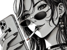 femme-manga-cigarette-smartphone-iphone