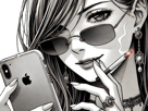 femme-manga-cigarette-smartphone-iphone