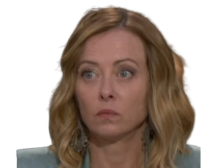 giorgia meloni etonnee yeux benito