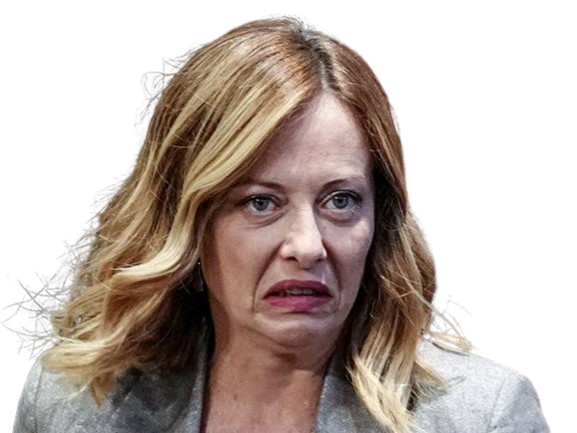 meloni vener ukraine russie blonde enervee levres yeux degout