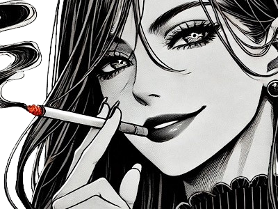 femme manga cigarette