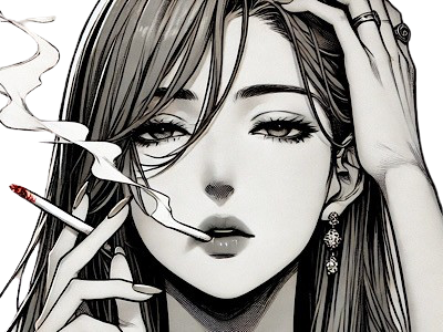 femme manga cigarette