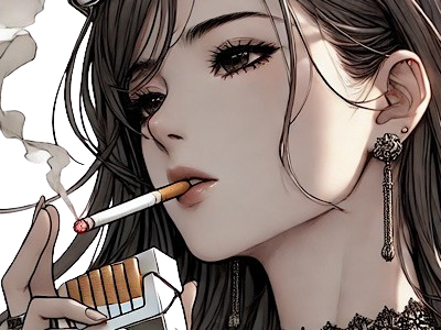 femme manga cigarette