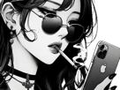 femme-manga-cigarette-iphone-smartphone