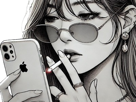 femme-manga-cigarette-iphone-smartphone