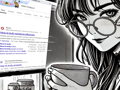 femme manga bully ecran lunette