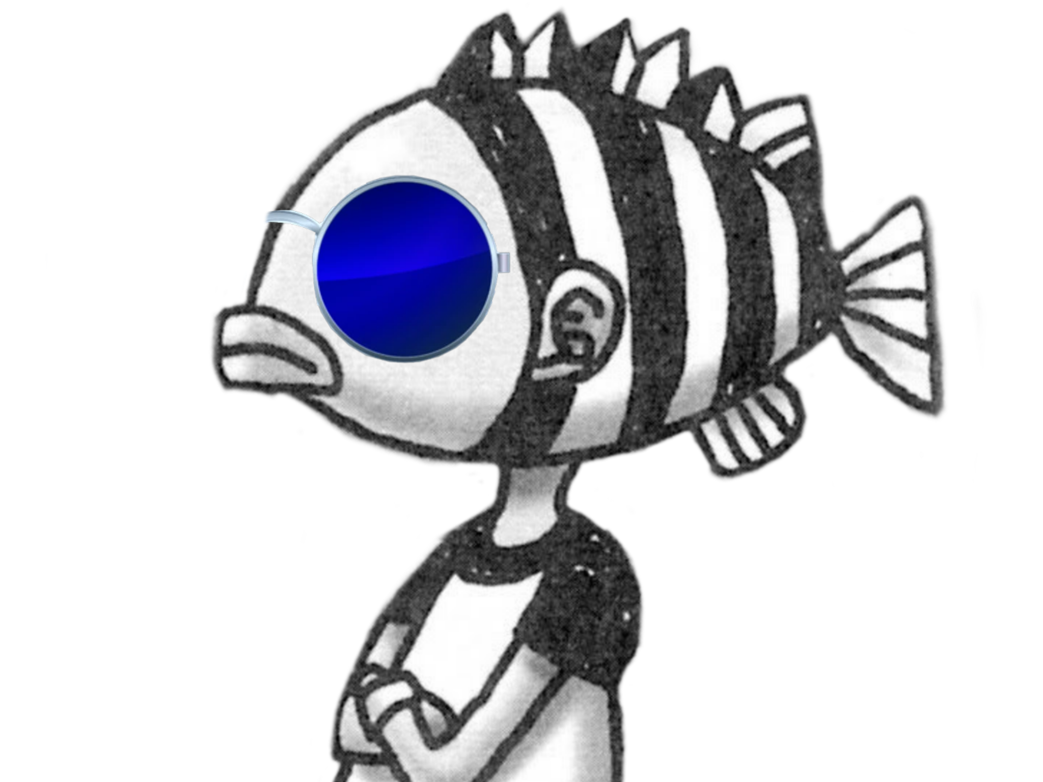 one piece manga eiichiro oda homme poisson tete lunettes bleues avatar pseudo profil