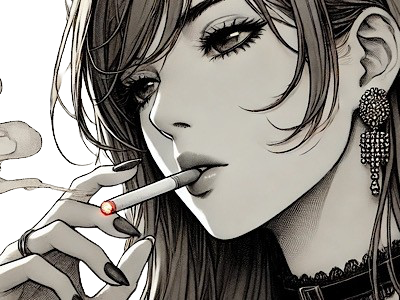 femme manga cigarette
