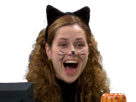 pam-the-office-chat-cat-halloween-costume-femme-fille-sourire-joie-heureuse-citrouille